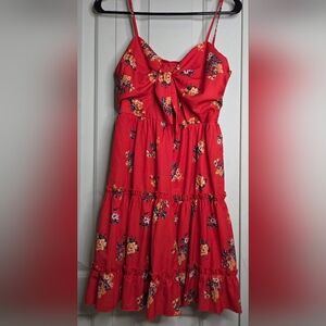 Floral Red Mini Dress